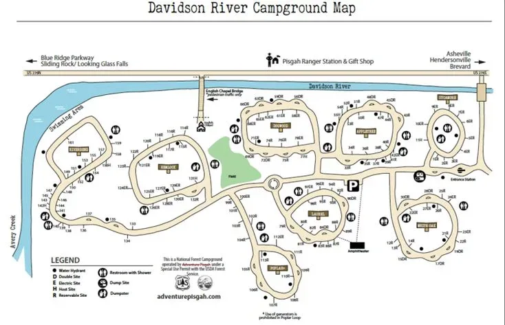 Davidson river campground map