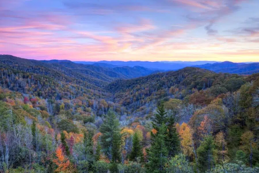 An overview of The Great Smoky Mountain National Park.