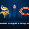 An animated poster of a match between Chicago bears vs Minnesota Vikings