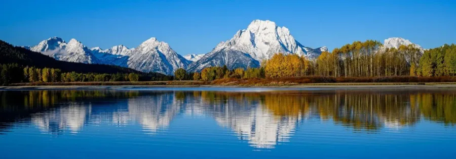 A surreal image of a Lake at Grand Teton National Park.